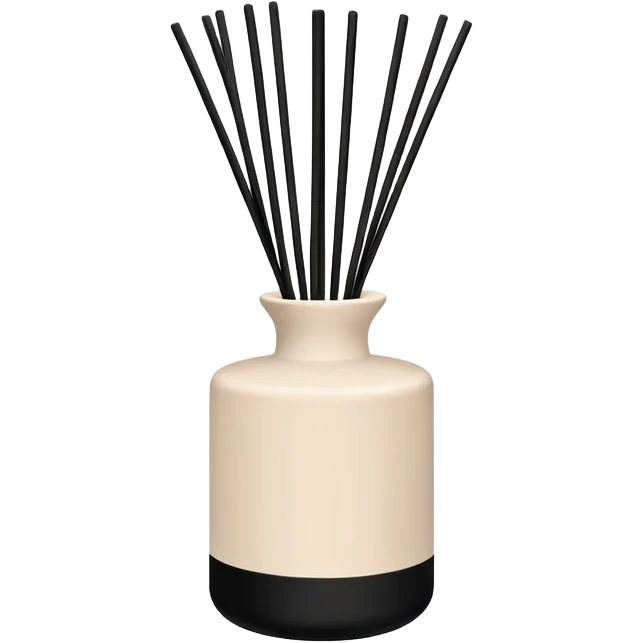 black and beige Reed diffuser emoji