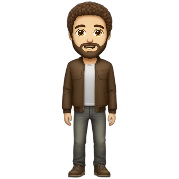 Daniel nass, brazilian, white skin, little hair, straight brown hair, bearded emoji