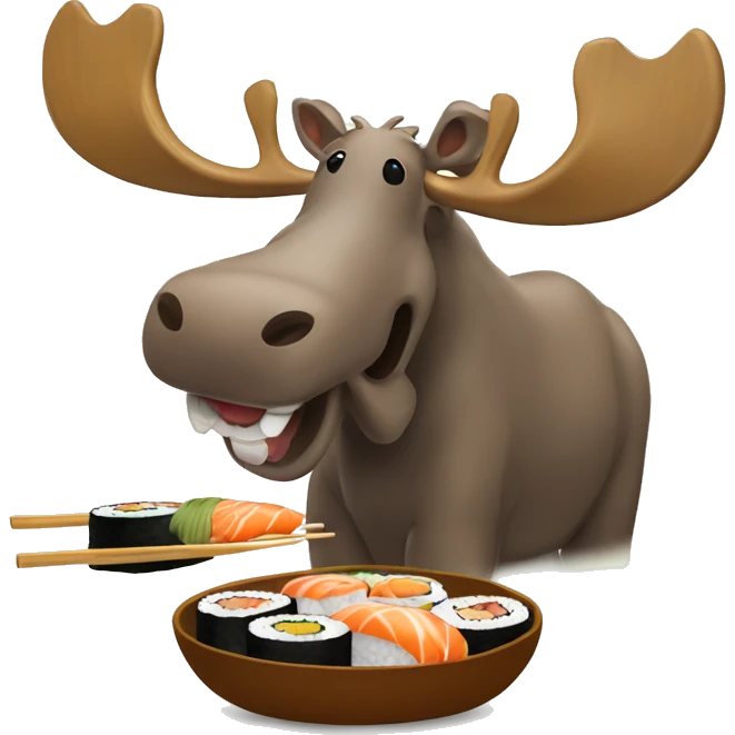 moose eating sushi emoji