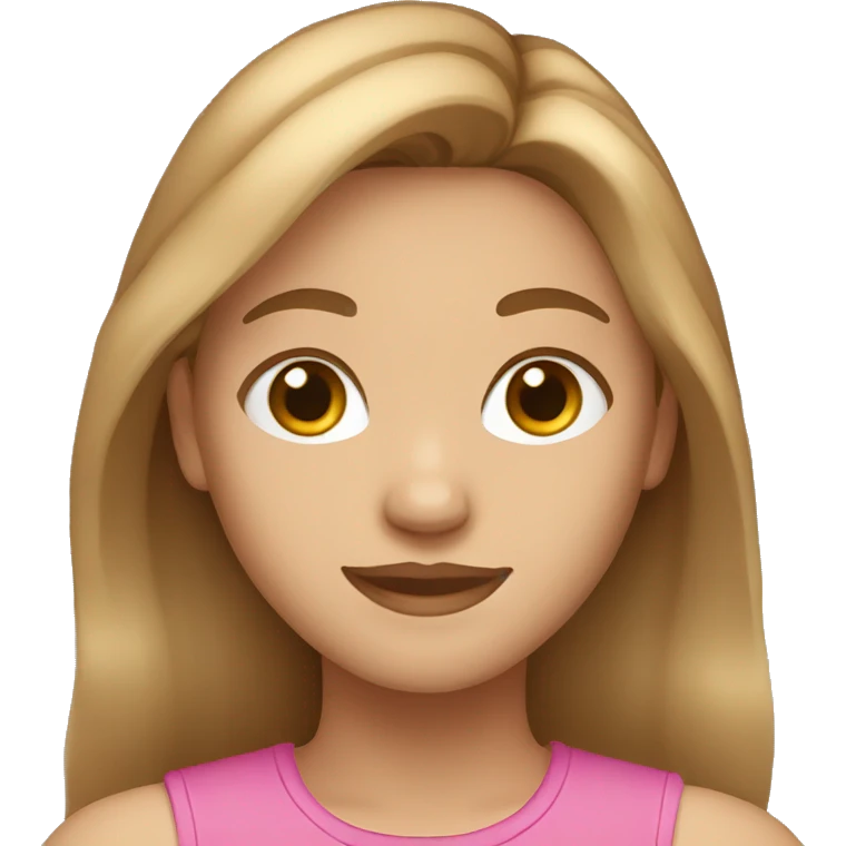 teenage girl with light brown hair zoomed out emoji