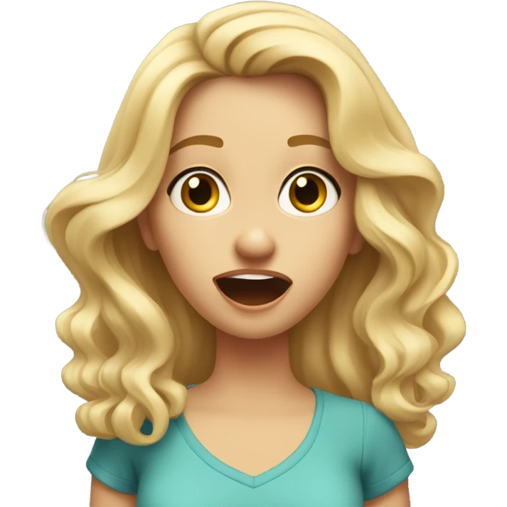 A surprised blonde girl  emoji