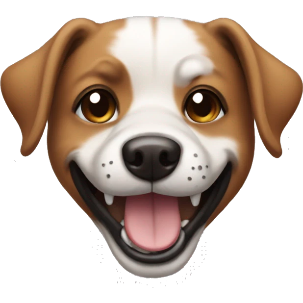 smiling dog with black and brown muzzle emoji