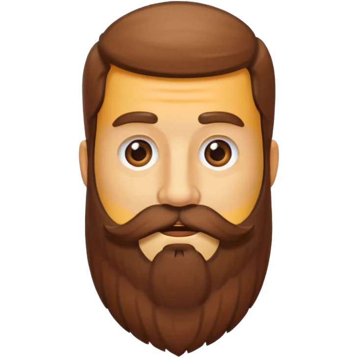 Long brown beard emoji. Only beard. emoji
