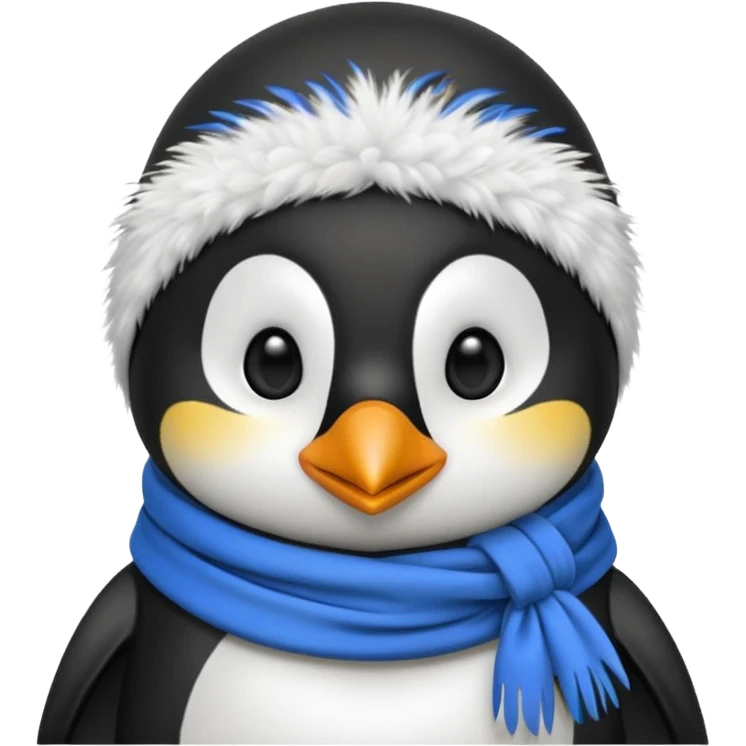 penguin with blue scarf and balaclava  emoji