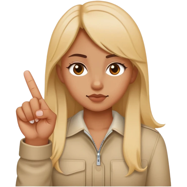 girl sticking up middle finger emoji