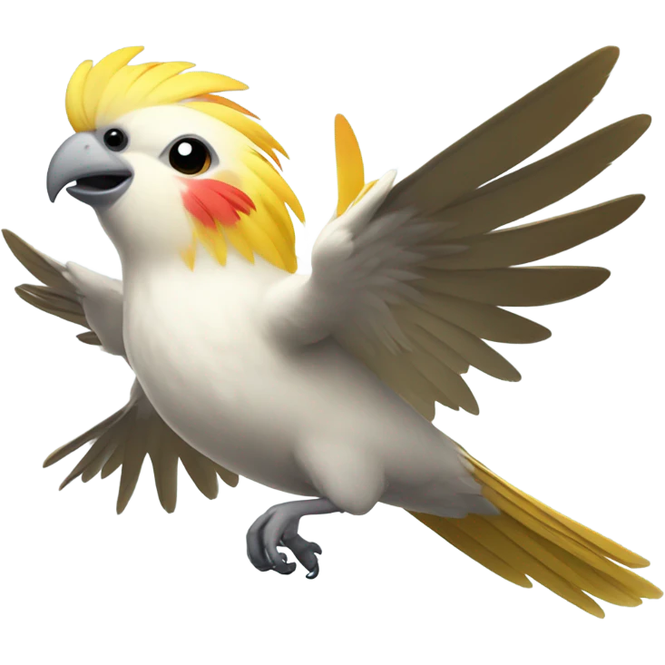 cockatiel bird flying emoji
