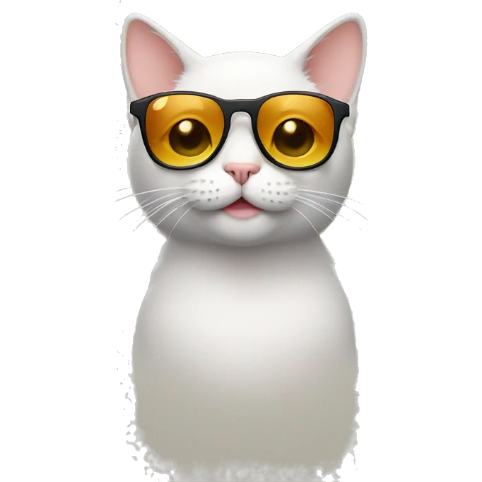 Cat wearing a cute sunglasses emoji