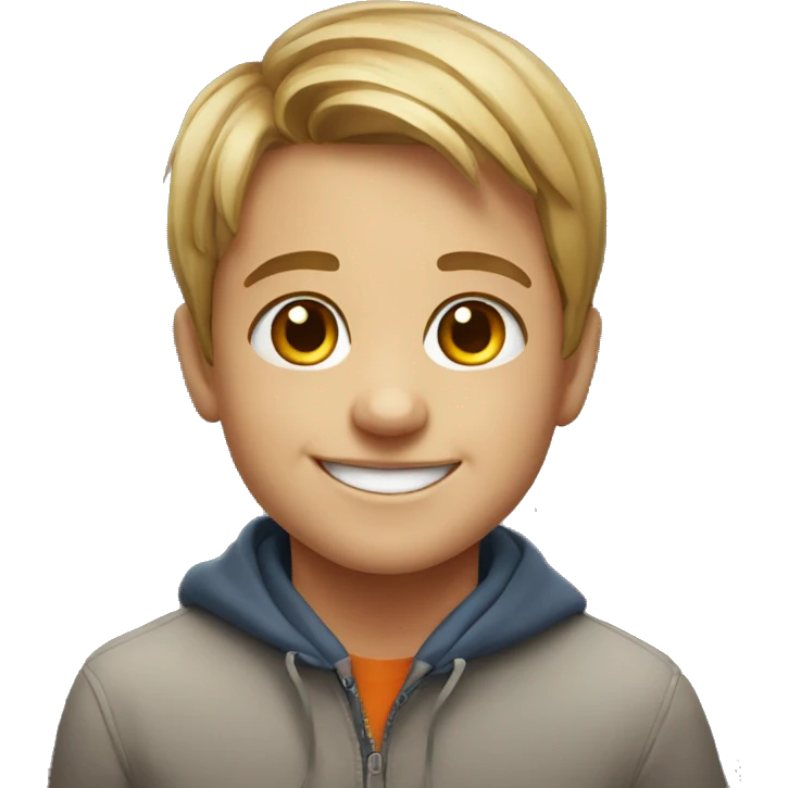 smiling boy in portrait emoji