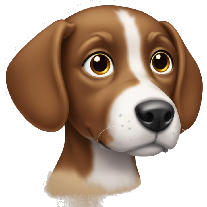 brown puppy with huge eyes christmasy emoji