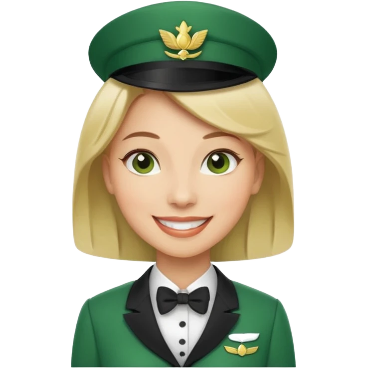 Lady hotel butler with green uniform  emoji