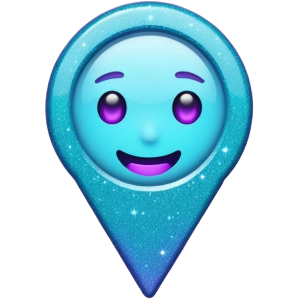 glitter purple and cian pin office emoji