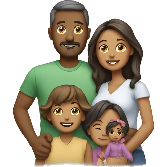 familia con mama,papa,hija e hijo emoji