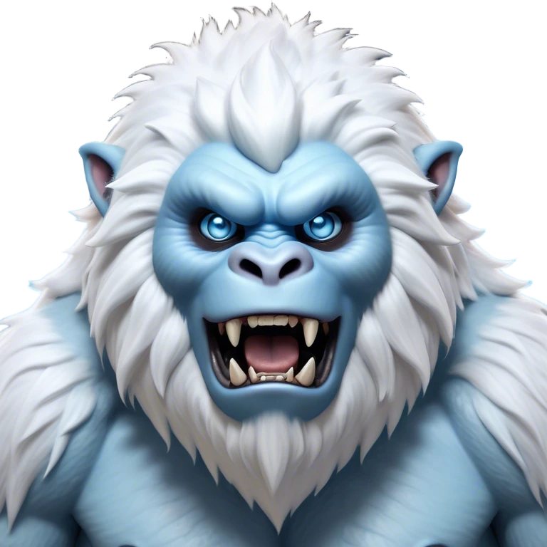 Cinematic Realistic WoW Yeti Portrait, head tilted dramatically with an exaggeratedly amused expression, blending epic primal power with an unexpected hint of playfulness. His robust, shaggy fur and expressive ice-blue eyes are rendered with lifelike texture and dynamic, frosty lighting, high shine, dramatic yet whimsical, capturing the essence of a yeti whose epic might is softened by a mischievous glint. emoji