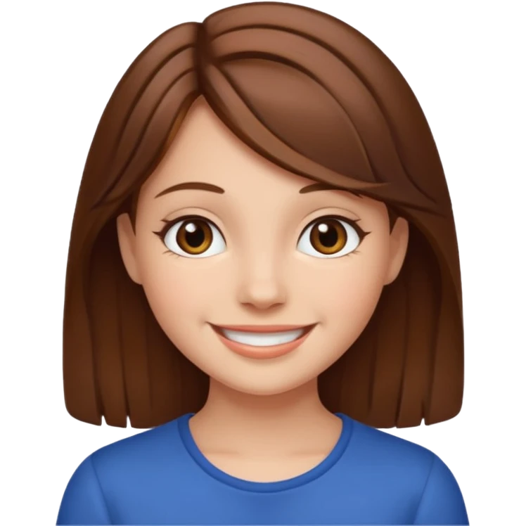 Aesthetic girl brown hair emoji