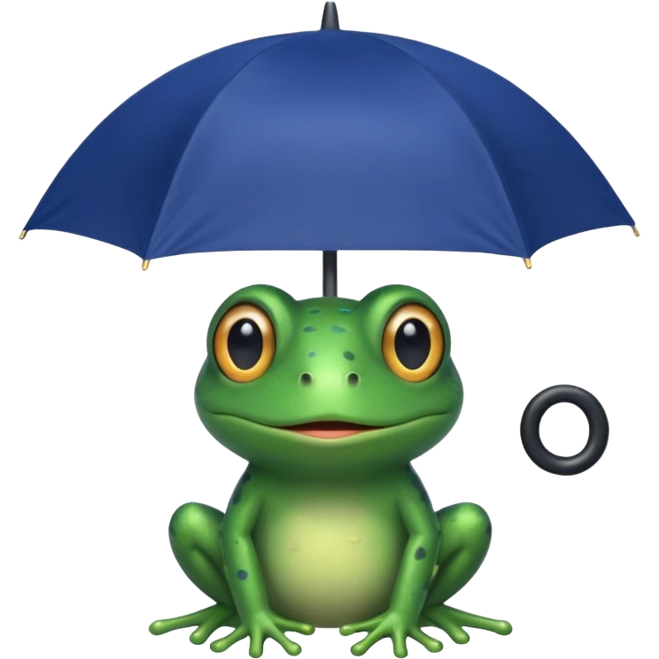 Frog with dark blue umbrella emoji