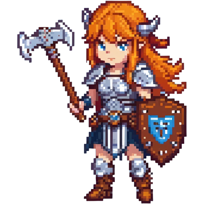 valkyrie warrior from Clash Royale with orange hair and battle axe emoji