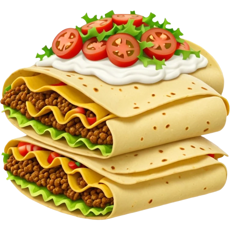 layered taco with stacked shells and fillings emoji