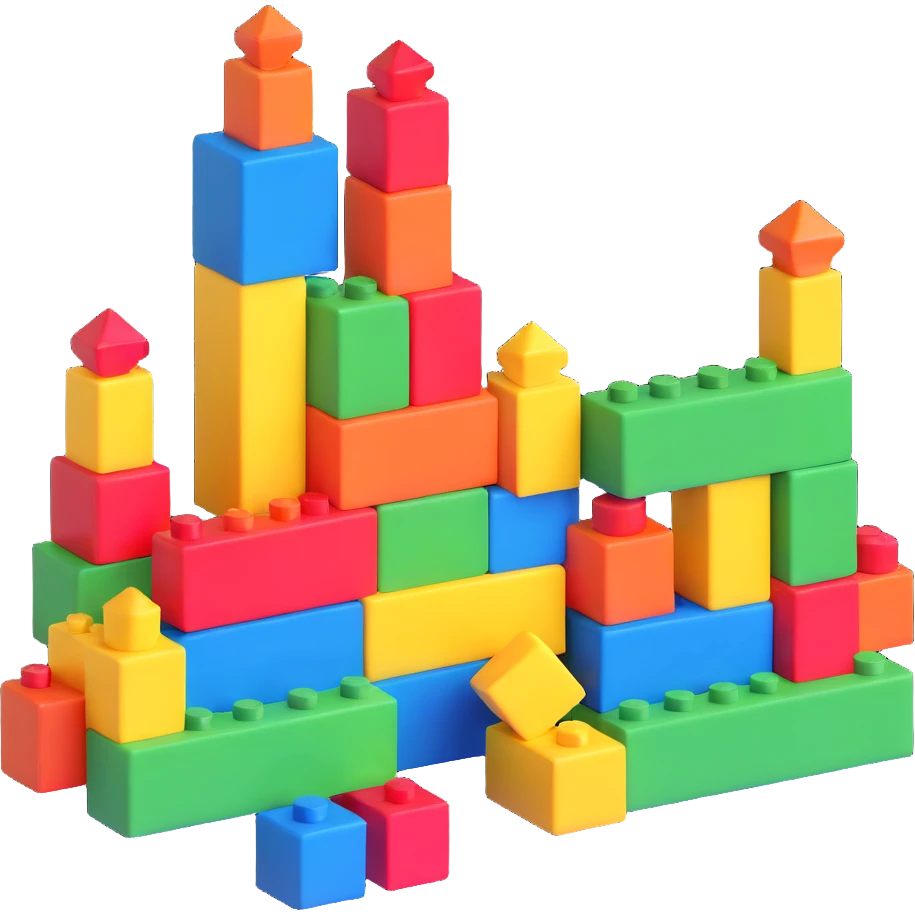 colorful building blocks for children emoji