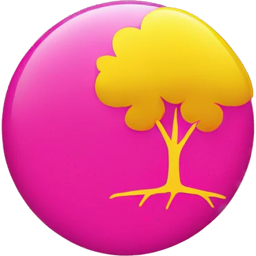 A flag emoji with hot pink on the top and bottom and yellow i the middle  and a yellow circle in middle with a pink am tree in it  emoji