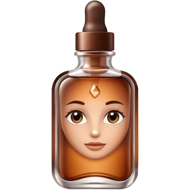 Organic cosmetic in a brown cristal bottle emoji