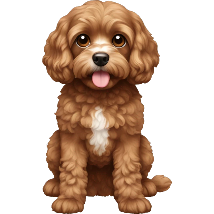 A brown cavapoo  emoji