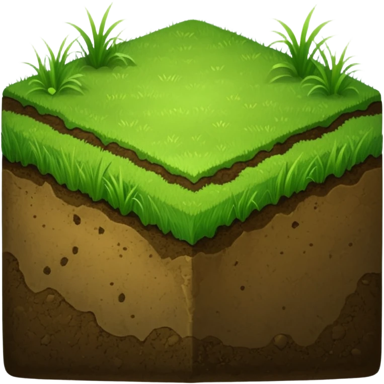 A slice of land. grass on top, dirt on the lower half. in the shape of a slab. square-ish but still quite flat emoji