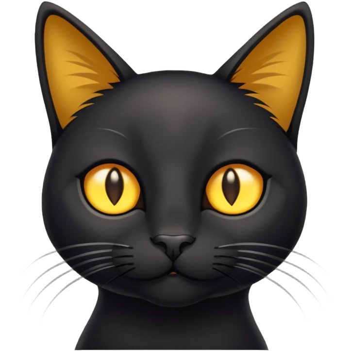 Black cat with golden eyes emoji