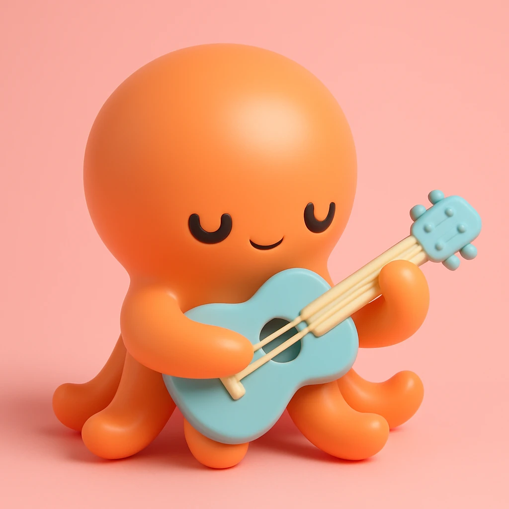 octopus playing guitar emoji