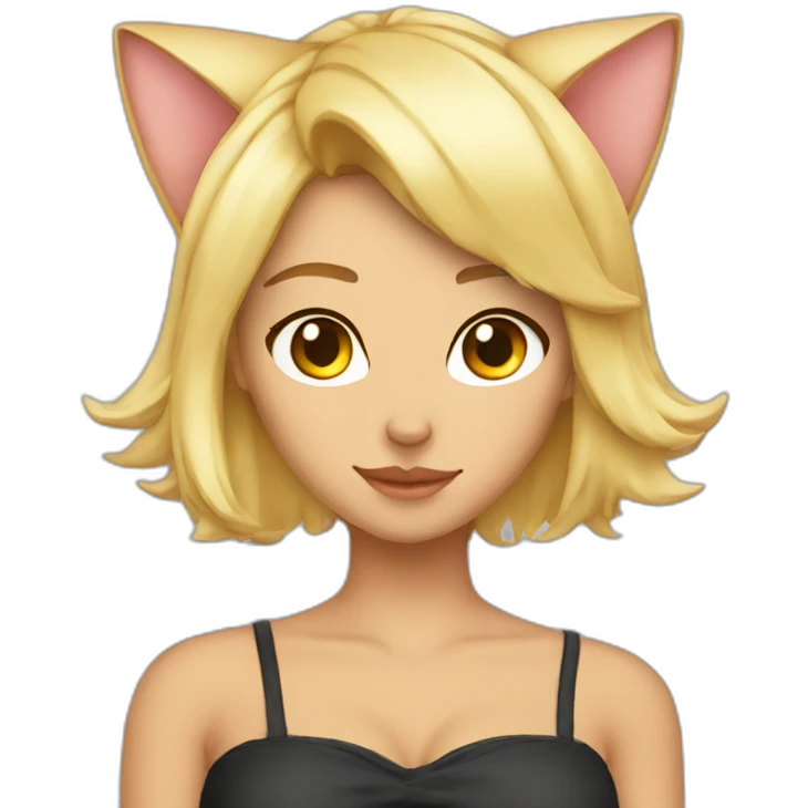 sexy blonde cat ears emoji