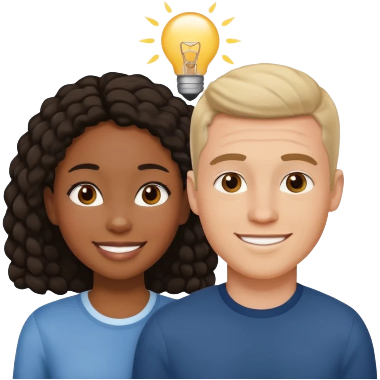 mixte couple black girl , white man emoji