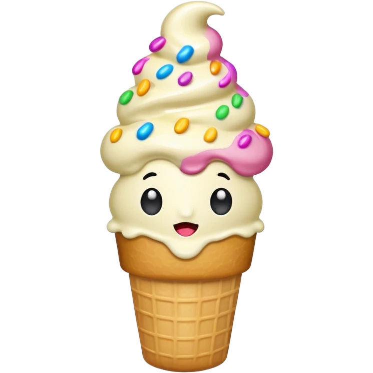 ice cream wearing a hat emoji