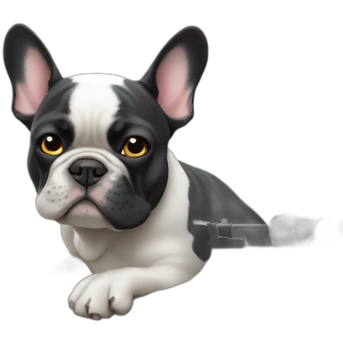 french bulldog sniper emoji