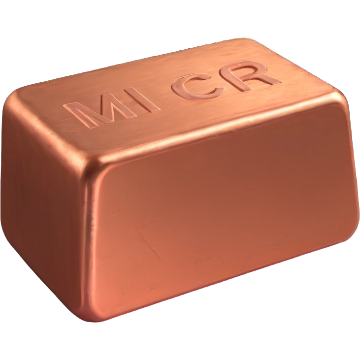 A rough copper ingot, industrial, metallic texture emoji