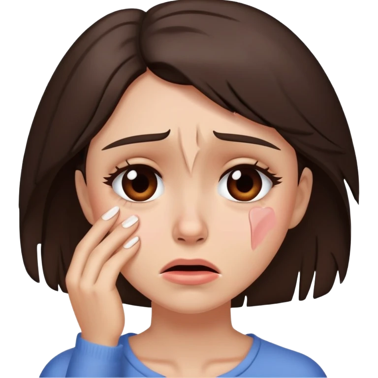 crying broken heart brunette emoji