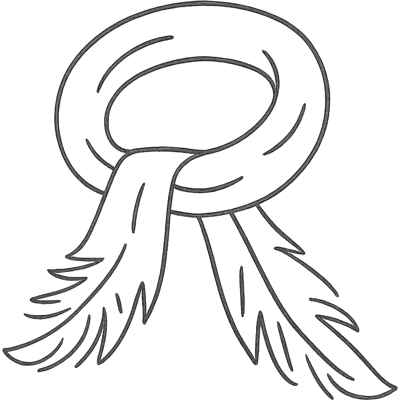 feather scarf, light and airy, hand drawn doodle style emoji