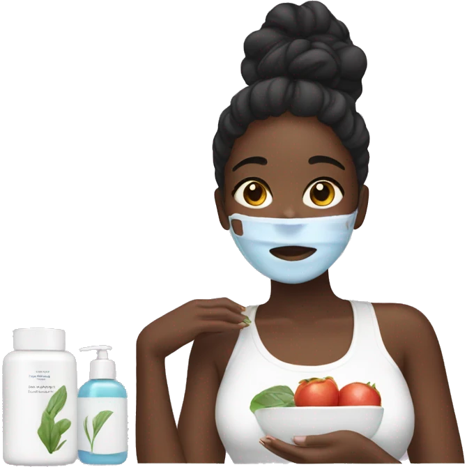 Black girl doing skin care  emoji