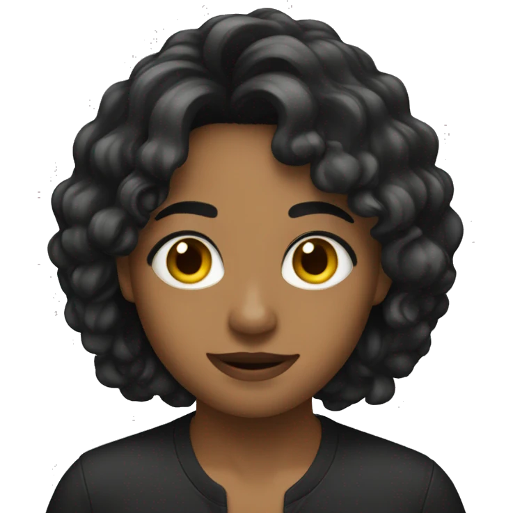 Cabello negro  emoji