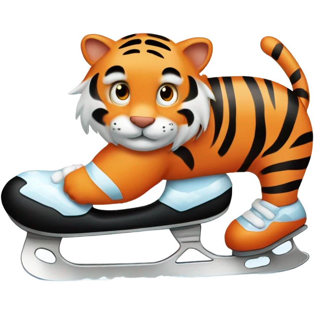 Tiger ice skating  emoji