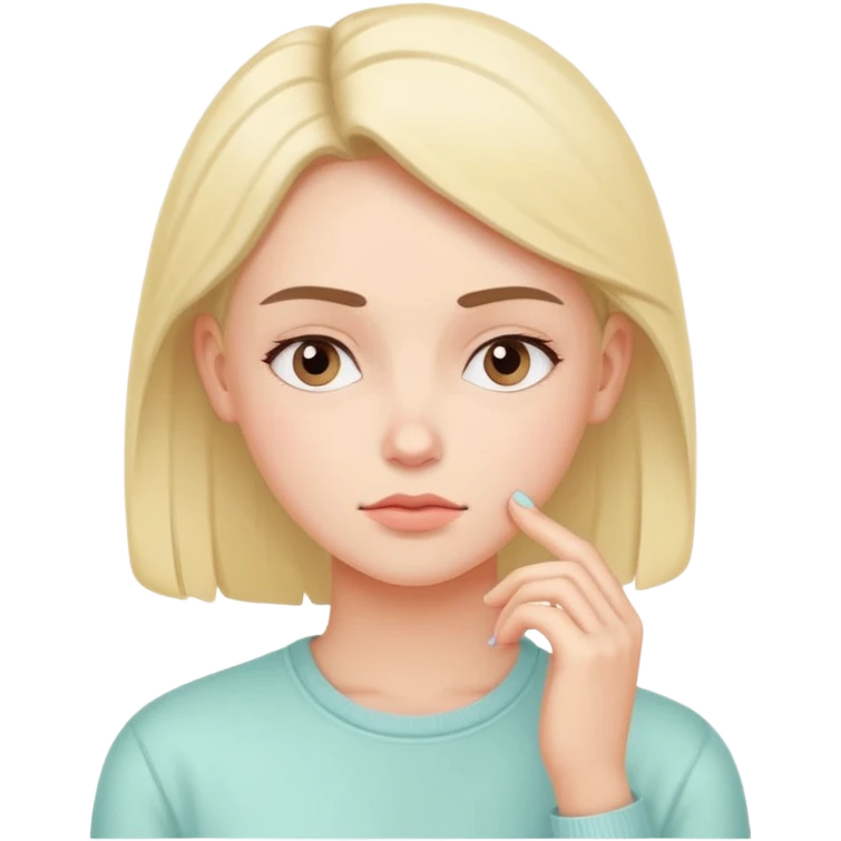 minimal flat emoji with mild tension,
slightly raised eyebrows,
thoughtful expression,
balanced emotion,
soft pastel tones,
modern health tracking app style,
transparent background,
vector illustration
 emoji