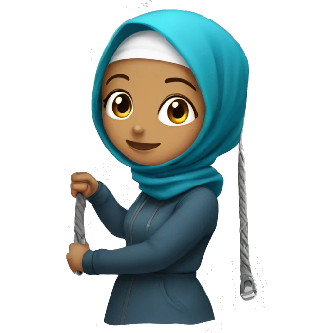hijab girl making zipline emoji