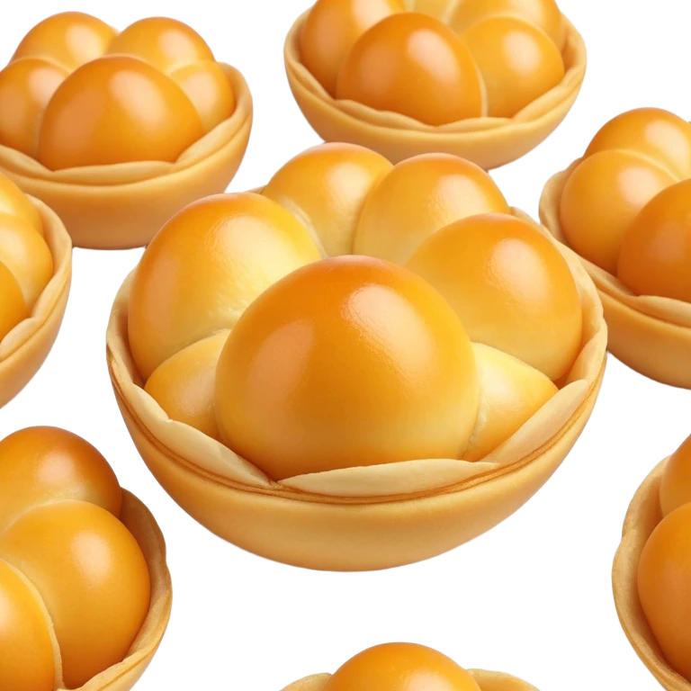 3D rendered crispy Hong Kong egg puffs (港式鸡蛋仔) with slight char marks, perfectly golden with darker spots, authentic egg-shaped bubbles, hyper-realistic texture, glossy finish emoji