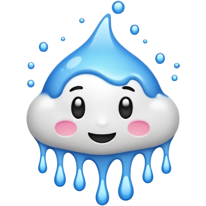 A glossy white paint splash emoji