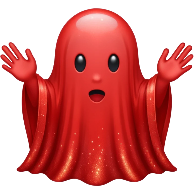 red glitter ghost style hype emoji