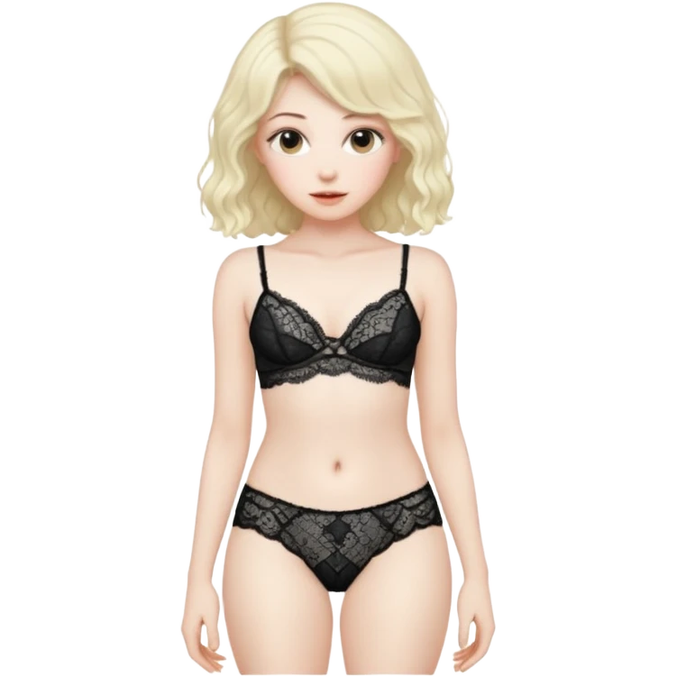 woman with lace panties backward hair emoji