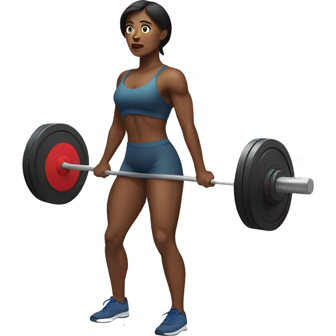 Woman doing deadlift emoji