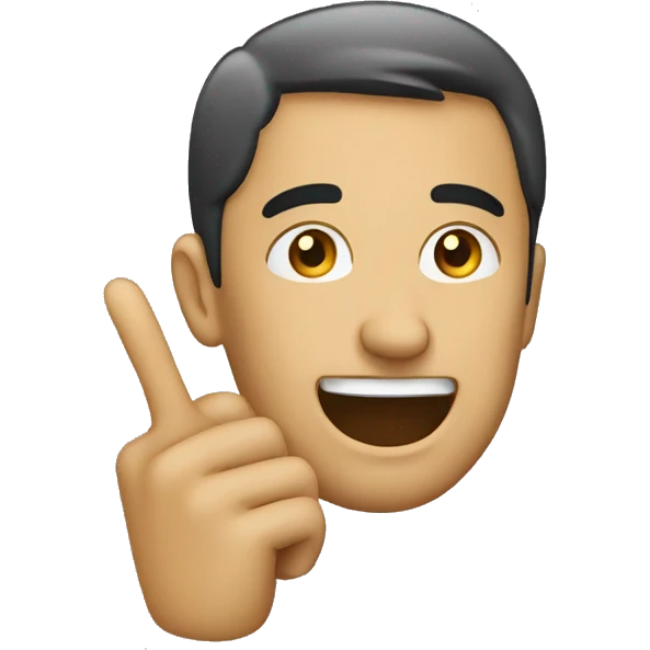 man pointing at his ear emoji
