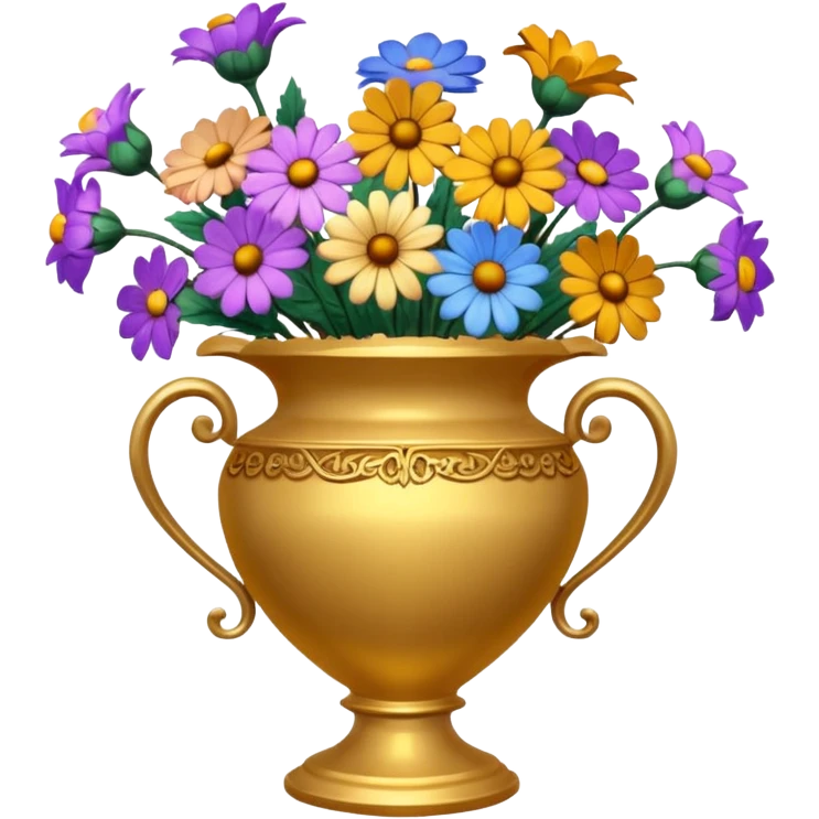 dried flowers in a golden vase emoji