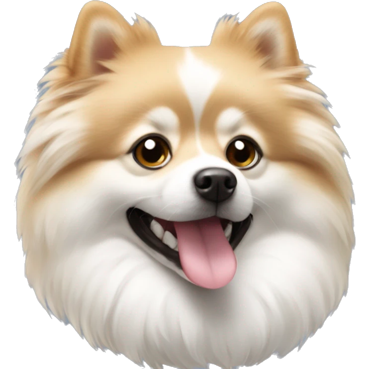 The German Spitz breed dog is small and white in color emoji