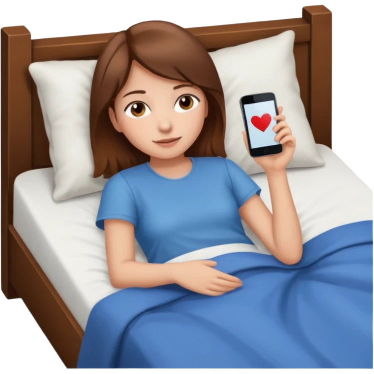 lying on bed brown hair girl just chill emoji