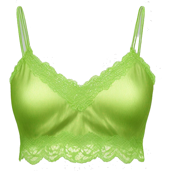 Realistic isolated lime green lace silk camisole. emoji